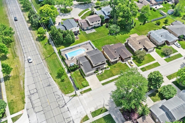 43603 Arlington Rd, Canton, MI 48187 - aerial perspective of suburban area featuring a pool area