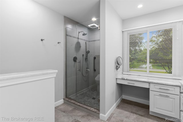 2048 Mayfair Dr, White Lake, MI 48383 - bathroom with a stall shower and recessed lighting