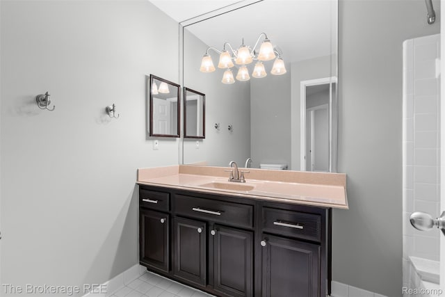 2048 Mayfair Dr, White Lake, MI 48383 - bathroom featuring vanity and tile patterned flooring