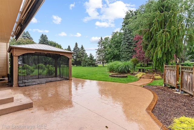 2048 Mayfair Dr, White Lake, MI 48383 - view of patio / terrace with a gazebo