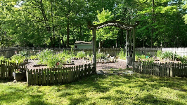 5724 E Townline Rd, Birch Run, MI 48415 - fenced backyard with a vegetable garden