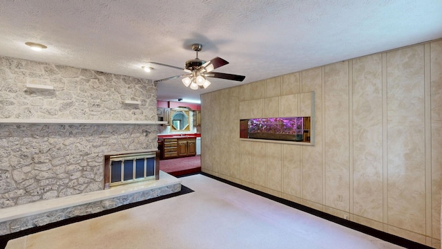 5724 E Townline Rd, Birch Run, MI 48415 - unfurnished living room with ceiling fan and carpet floors