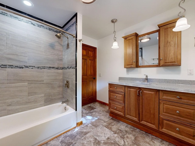 5724 E Townline Rd, Birch Run, MI 48415 - bathroom featuring vanity and tub / shower combination