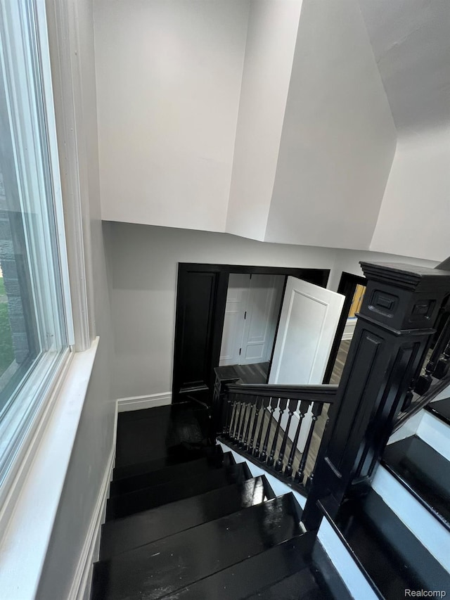 3431 Field St, Detroit, MI 48214 - staircase featuring baseboards
