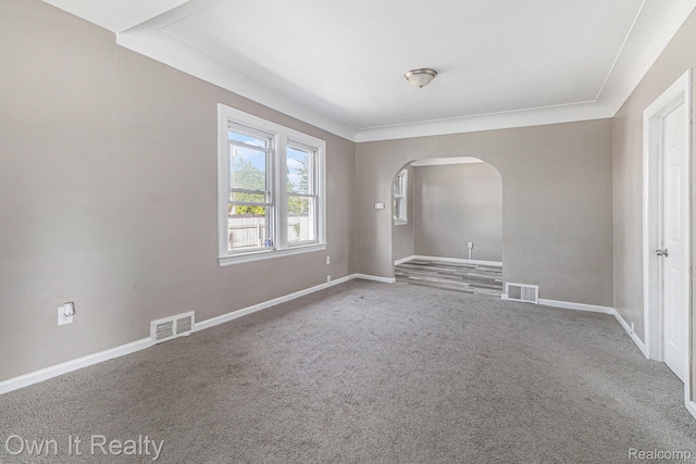 198 Fairmont St, Wyandotte, MI 48218 - carpeted spare room featuring arched walkways and baseboards