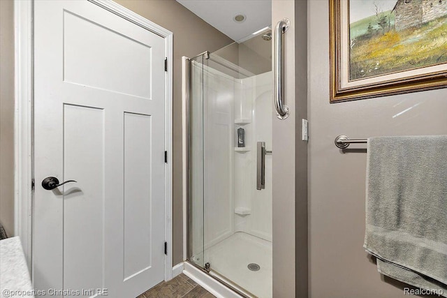 2231 N St, Milford, MI 48380 - bathroom with a stall shower and baseboards