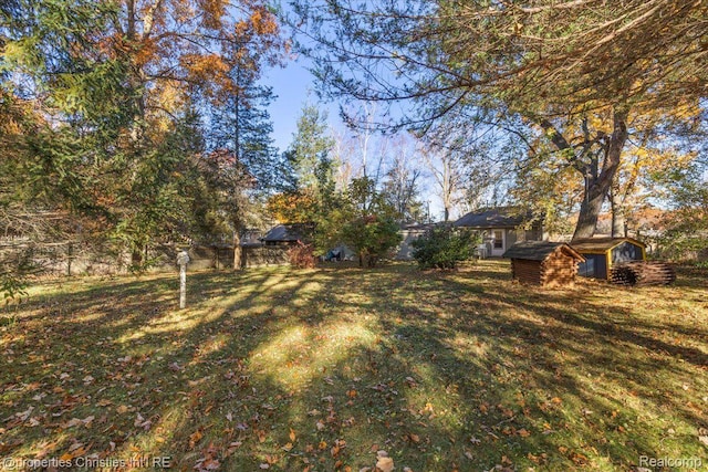 2231 N St, Milford, MI 48380 - view of green lawn featuring a storage unit