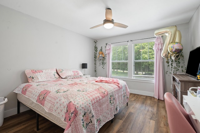 14846 Portage Rd, Vicksburg, MI 49097 - bedroom with wood finished floors and ceiling fan