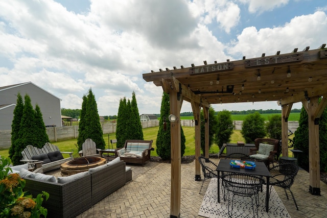 14846 Portage Rd, Vicksburg, MI 49097 - view of patio / terrace with an outdoor living space with a fire pit and outdoor dining area