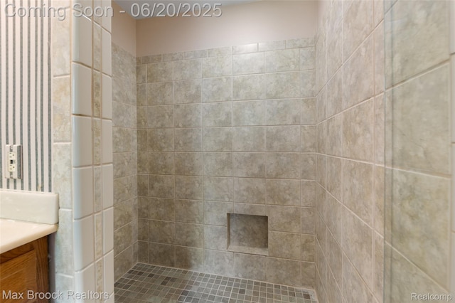 683 Thurber Dr, Troy, MI 48085 - full bathroom with vanity and a tile shower