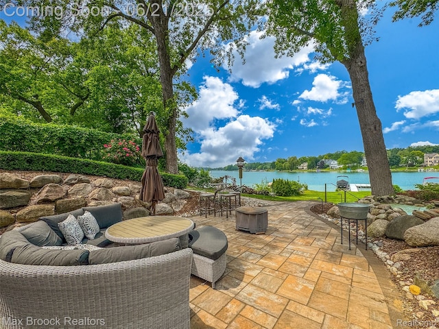6510 Commerce Rd, West Bloomfield, MI 48324 - view of patio / terrace with a water view
