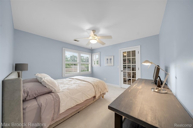 6510 Commerce Rd, West Bloomfield, MI 48324 - bedroom with light carpet and a ceiling fan