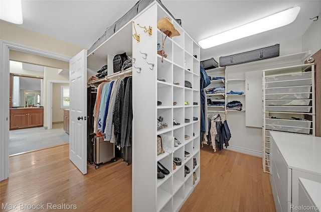 6510 Commerce Rd, West Bloomfield, MI 48324 - walk in closet with light wood finished floors and a sink