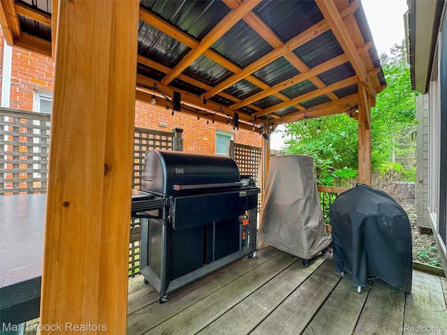 6510 Commerce Rd, West Bloomfield, MI 48324 - wooden deck with area for grilling