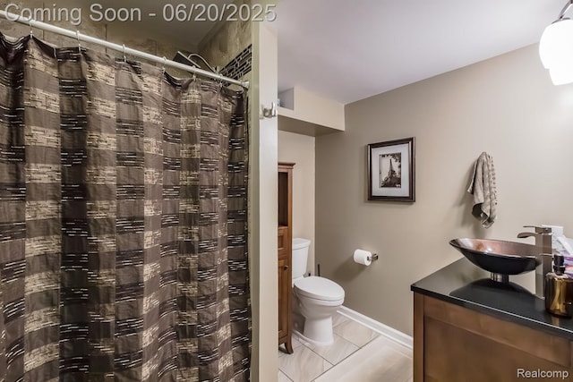8642 Thendara Blvd, Clarkston, MI 48348 - full bath featuring vanity, tile patterned floors, and curtained shower