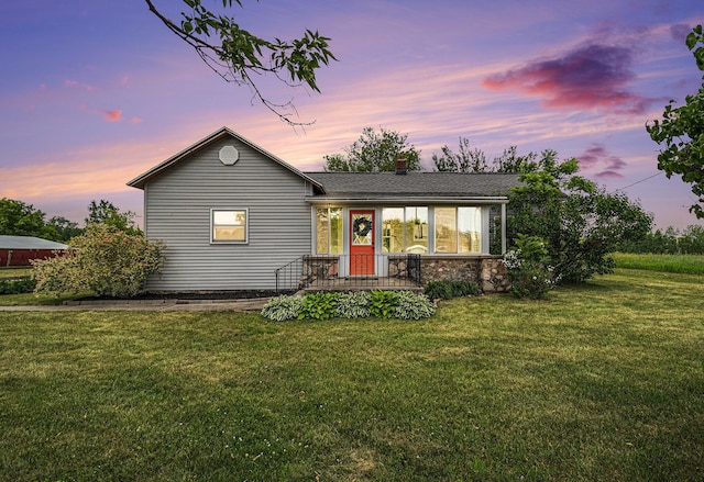 14711 White Creek Ave NE, Cedar Springs, MI 49319 - ranch-style house featuring a front yard and a chimney