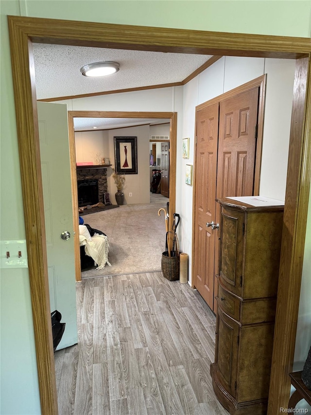 27444 Bordeau Dr, Romulus, MI 48174 - hall featuring wood finished floors and crown molding