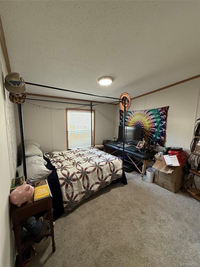 27444 Bordeau Dr, Romulus, MI 48174 - carpeted bedroom with a textured ceiling