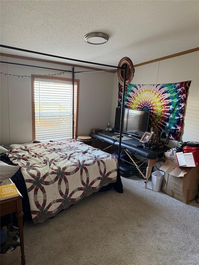 27444 Bordeau Dr, Romulus, MI 48174 - carpeted bedroom with a textured ceiling