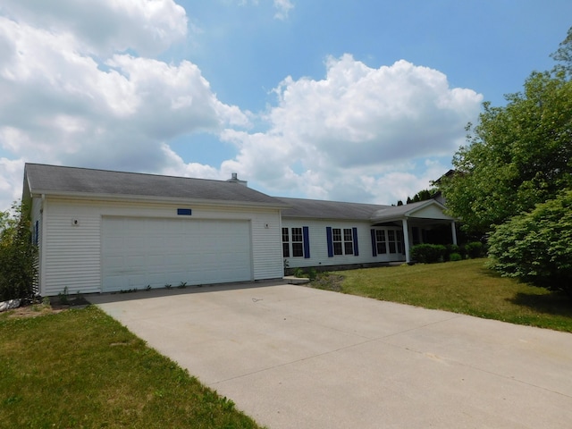 1240 Abbey Ln, Mount Pleasant, MI 48858 - single story home featuring driveway, a front yard, and a garage