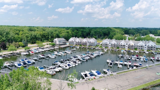 37510 Jefferson Unit 203, Harrison Township, MI 48045 - bird's eye view of a marina and a nearby body of water