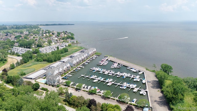 37510 Jefferson Unit 203, Harrison Township, MI 48045 - aerial view of numerous boat docks and a nearby body of water