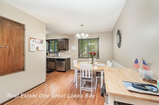 5178 Mangrove Dr, Saginaw, MI 48603 - dining room with light wood finished floors and a chandelier