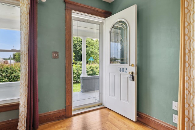 402 Ann Arbor St, Manchester, MI 48158 - entryway with healthy amount of natural light and light wood-type flooring