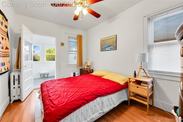 2429 Holmes St, Hamtramck, MI 48212 - bedroom with wood finished floors and ceiling fan