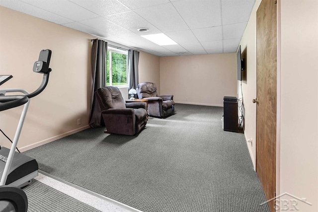 2697 W Olson Rd, Sanford, MI 48657 - sitting room featuring a paneled ceiling and carpet