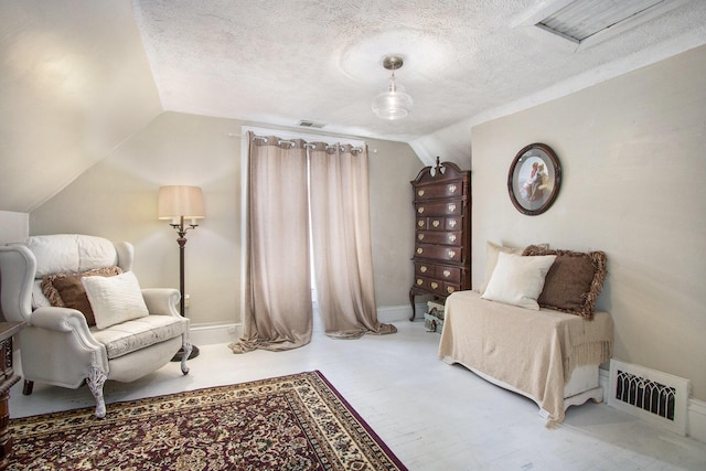 105 Clark St, Buchanan, MI 49107 - sitting room featuring lofted ceiling and a textured ceiling