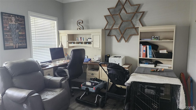 2315 Willow Ln, Grand Blanc, MI 48439 - home office with wood finished floors