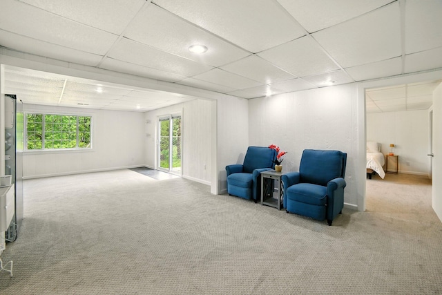 2350 155th Ave, Morley, MI 49336 - sitting room with carpet flooring and a paneled ceiling