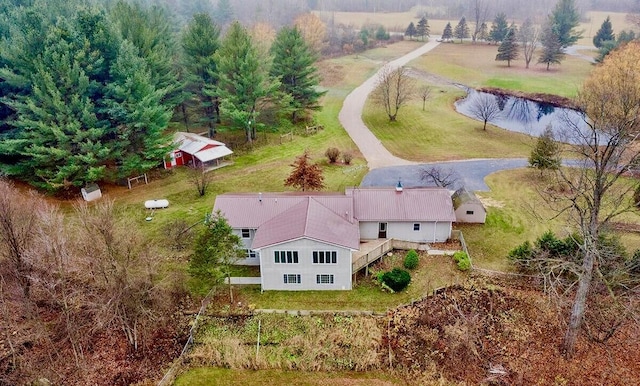 2350 155th Ave, Morley, MI 49336 - view from above of property with a nearby body of water