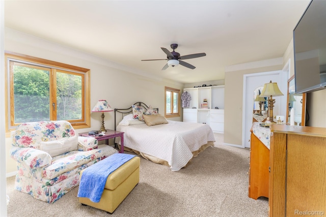 24810 Nottingham Dr, Novi, MI 48374 - carpeted bedroom with ceiling fan and baseboards