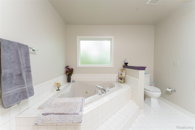 24810 Nottingham Dr, Novi, MI 48374 - bathroom with a jetted tub and tile patterned flooring