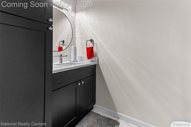 1306 Bishops Ter, Wixom, MI 48393 - bathroom with vanity and baseboards