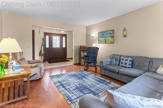 1306 Bishops Ter, Wixom, MI 48393 - living room with hardwood / wood-style floors