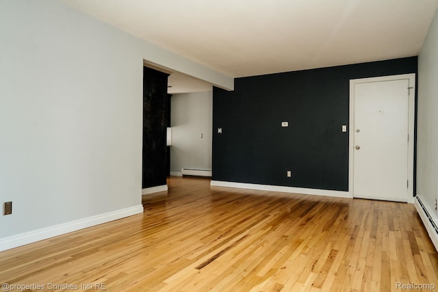 1715 E 14 Mile Rd, Birmingham, MI 48009 - spare room with light wood-style floors, baseboard heating, and a baseboard radiator