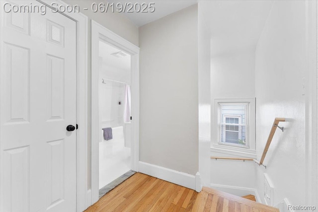 243 2nd St, Brownstown, MI 48192 - corridor featuring light wood-type flooring and baseboards