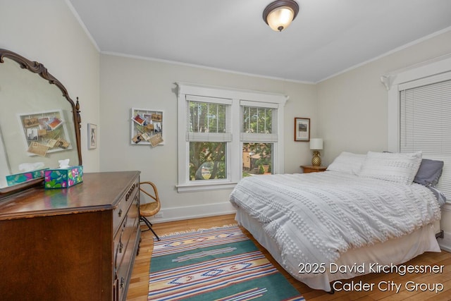 1328 Bemis St SE, Grand Rapids, MI 49506 - bedroom featuring light wood-style floors and crown molding