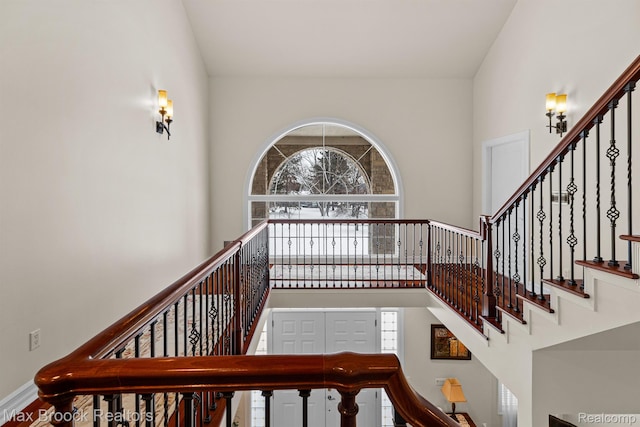 5626 Shadow Ln, Bloomfield Hills, MI 48302 - stairs with a high ceiling