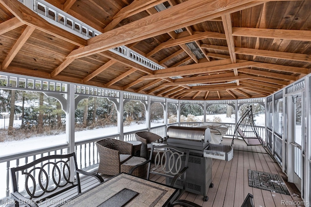 5626 Shadow Ln, Bloomfield Hills, MI 48302 - snow covered deck featuring a grill