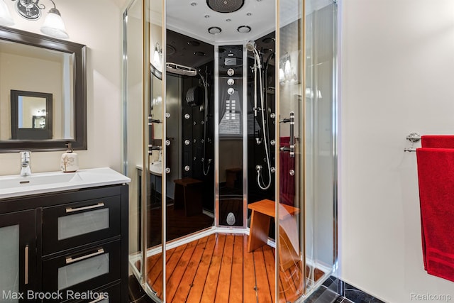 5626 Shadow Ln, Bloomfield Hills, MI 48302 - full bathroom with vanity and a shower stall