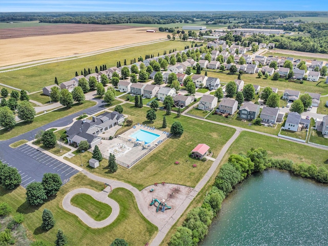 8855 Geiser Grv, Richland, MI 49083 - aerial view of residential area with a pool and a large body of water
