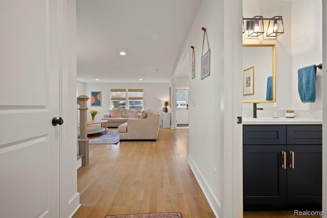 423 N Altadena Ave, Royal Oak, MI 48067 - hallway with light wood-type flooring and recessed lighting