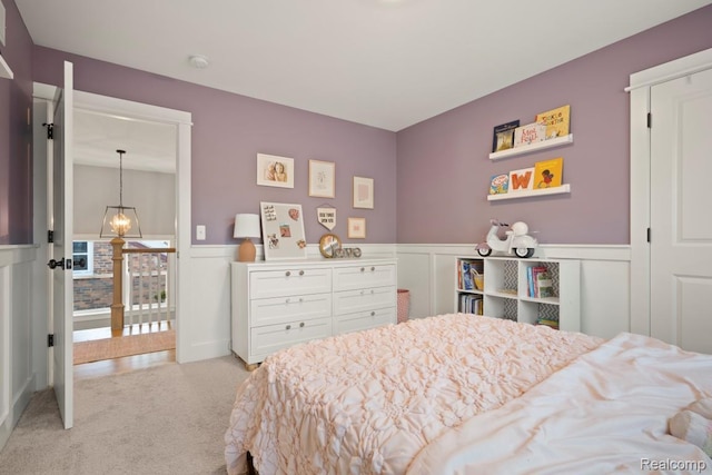 423 N Altadena Ave, Royal Oak, MI 48067 - bedroom with light colored carpet and a wainscoted wall