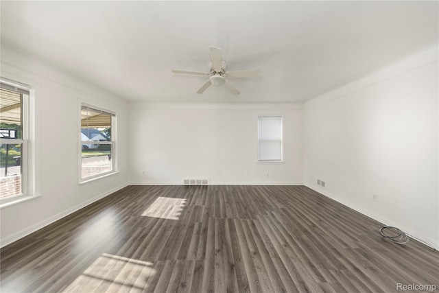 20258 Caldwell St, Detroit, MI 48234 - empty room featuring dark wood finished floors and a ceiling fan