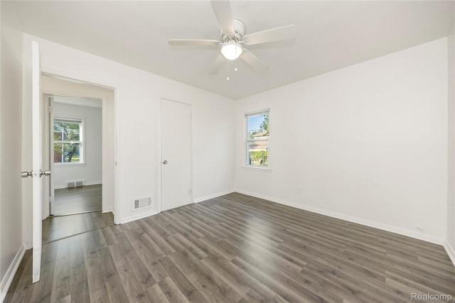 20258 Caldwell St, Detroit, MI 48234 - unfurnished bedroom featuring dark wood-type flooring and ceiling fan