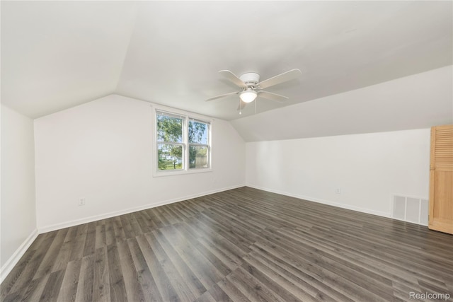 20258 Caldwell St, Detroit, MI 48234 - bonus room featuring dark wood-type flooring, ceiling fan, and lofted ceiling